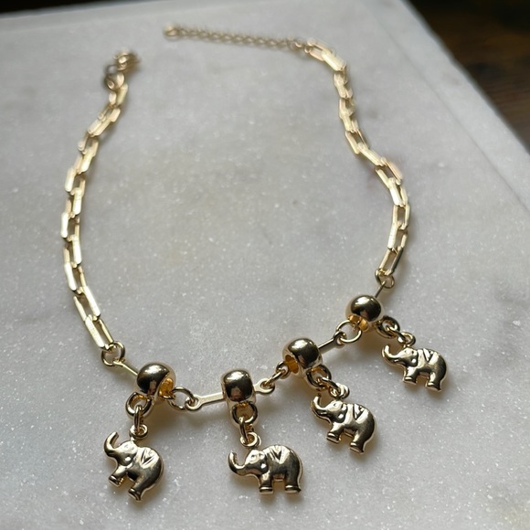 Good Luck Elephant Paperclip Anklet --New! - Picture 1 of 5
